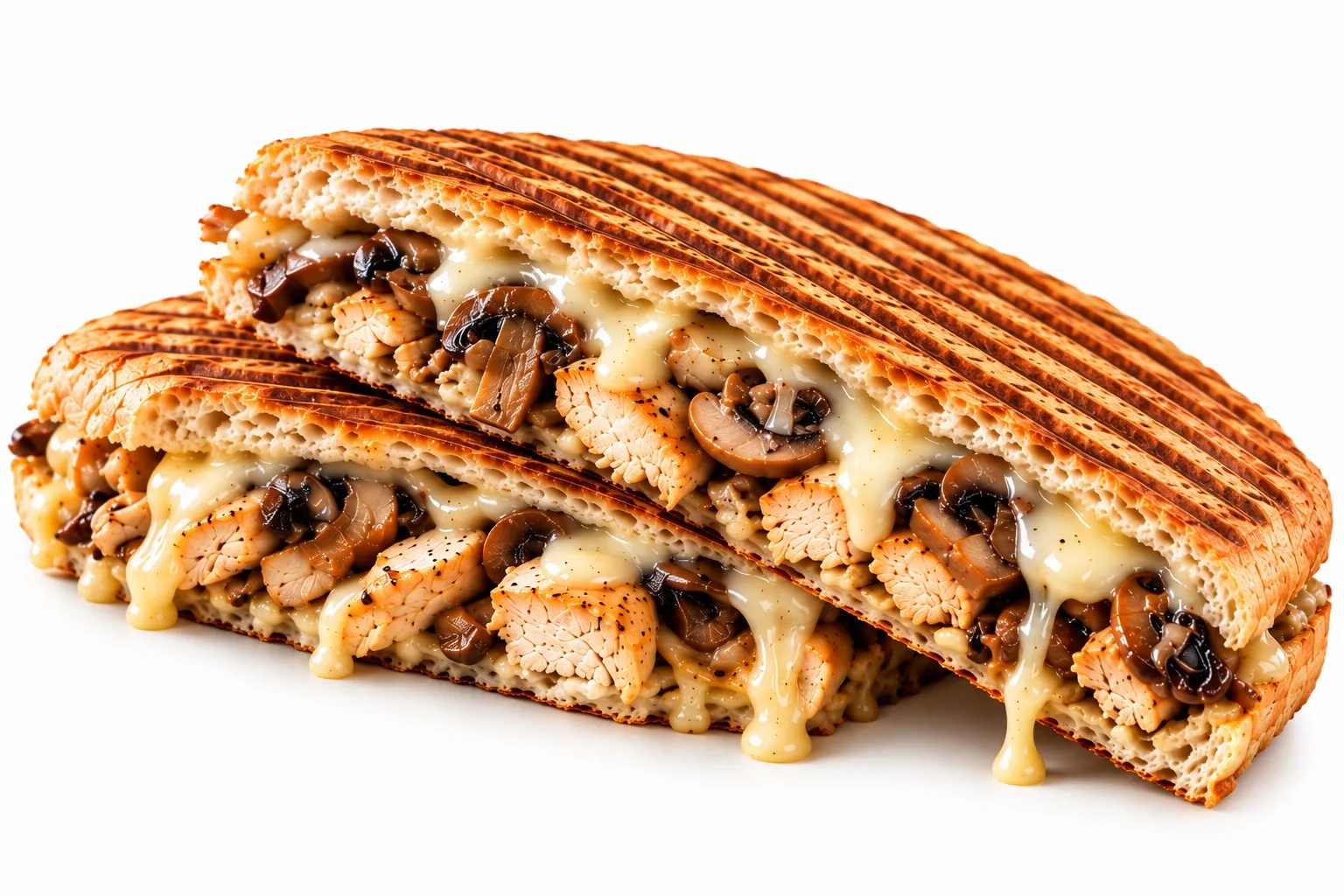 Hähnchen-Champignons-Käse-Sandwich