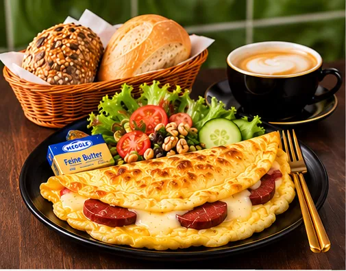 Omelett Frühstück mit Käse & Sucuk