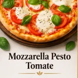 Mini Pizza Mozzarella, Pesto & Tomaten